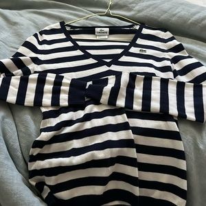 Lacoste striped v-neck sweater 36